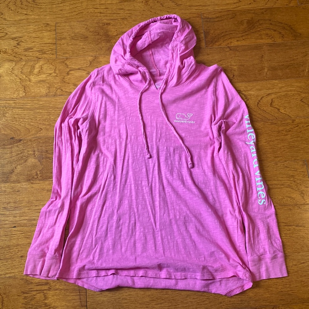 Dusty Pink Vineyard Vines Hooded Longsleeve Tee
